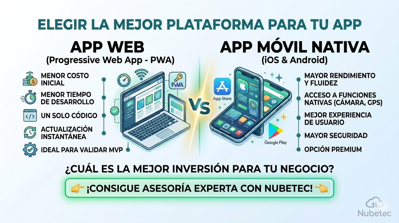 App Web vs. App Móvil Nativa: ¿Cuál es la mejor opción para tu sistema de datos centralizado?